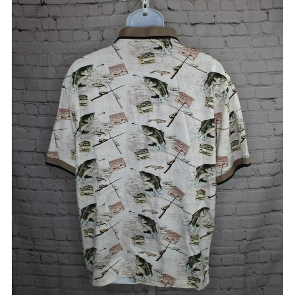 American Summer Clothing Co, Men's Fishing Polo Shirt, Size Large Casual EUC - Picture 2 of 5
